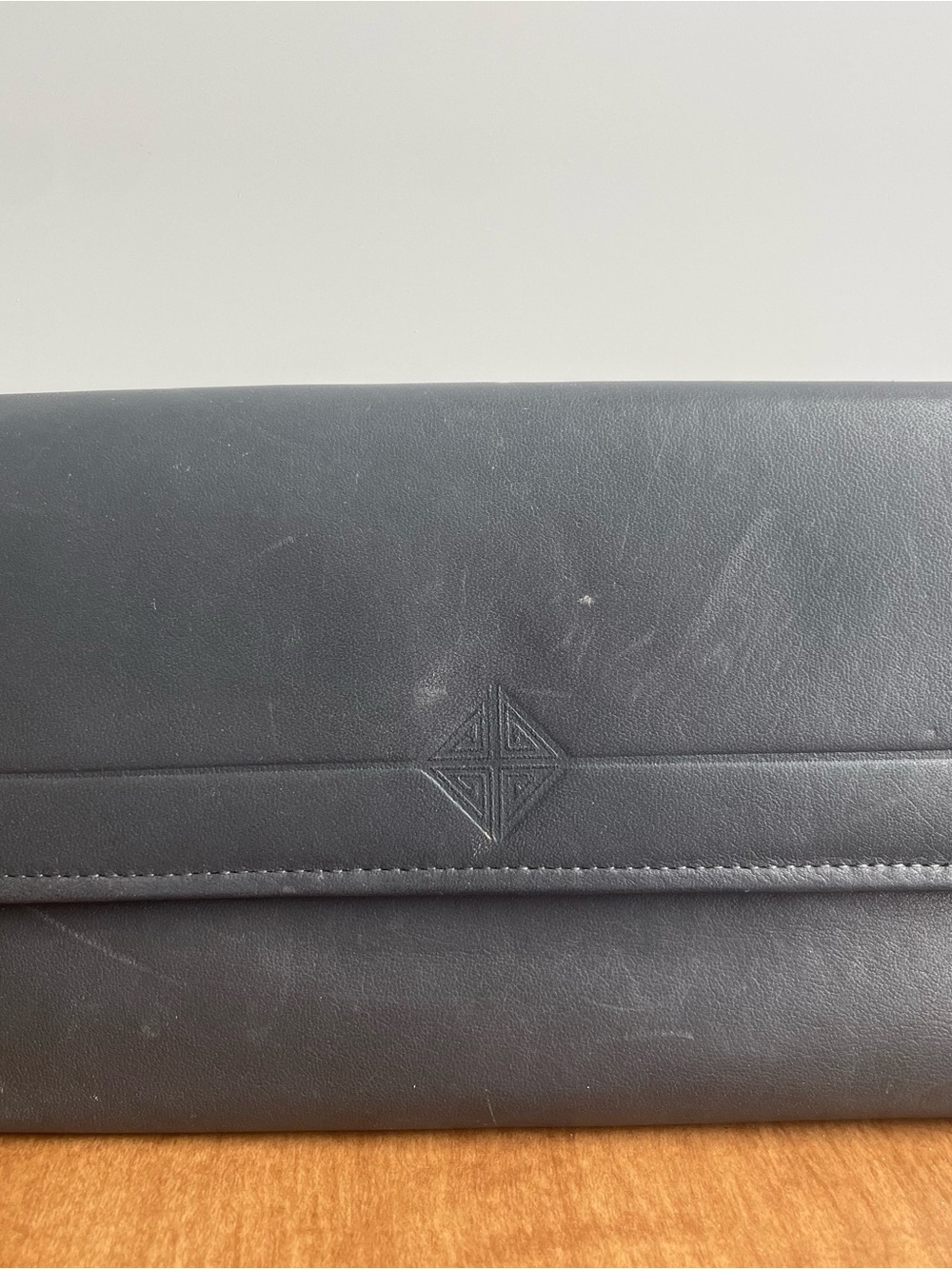 Vintage Princess Gardner Gray Leather Convertible Wallet Clutch